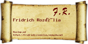 Fridrich Rozália névjegykártya