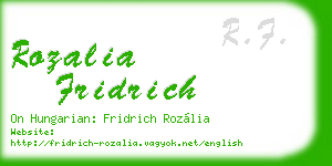rozalia fridrich business card